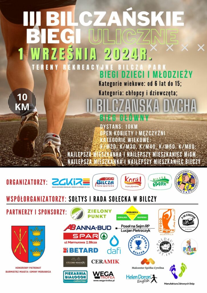 III edycja Bilczańskich Biegów Ulicznych – niedziela 1 września 2024r. tereny rekreacyjne Bilcza Park